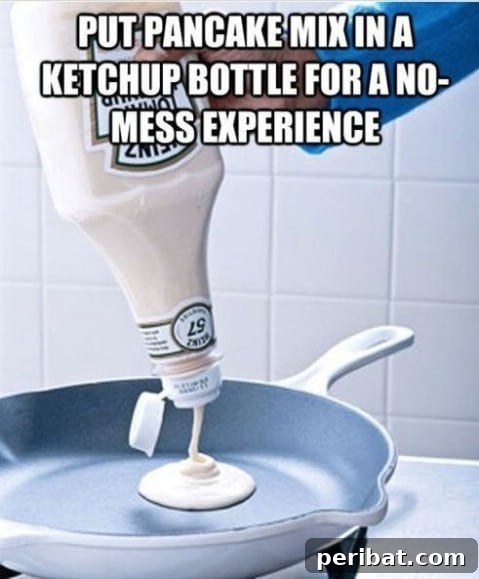 250 Smart Life Hacks to Simplify Your Life 173 Pancake mix from a ketchup bottle for easy pouring