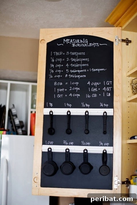 250 Smart Life Hacks to Simplify Your Life 222 Chalkboard measuring system for DIY projects