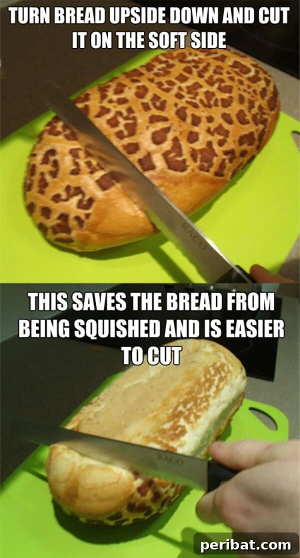 250 Smart Life Hacks to Simplify Your Life 40 Bread slicing tip for even pieces