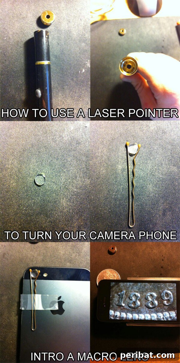 250 Smart Life Hacks to Simplify Your Life 43 Laser pointer phone camera hack for macro shots
