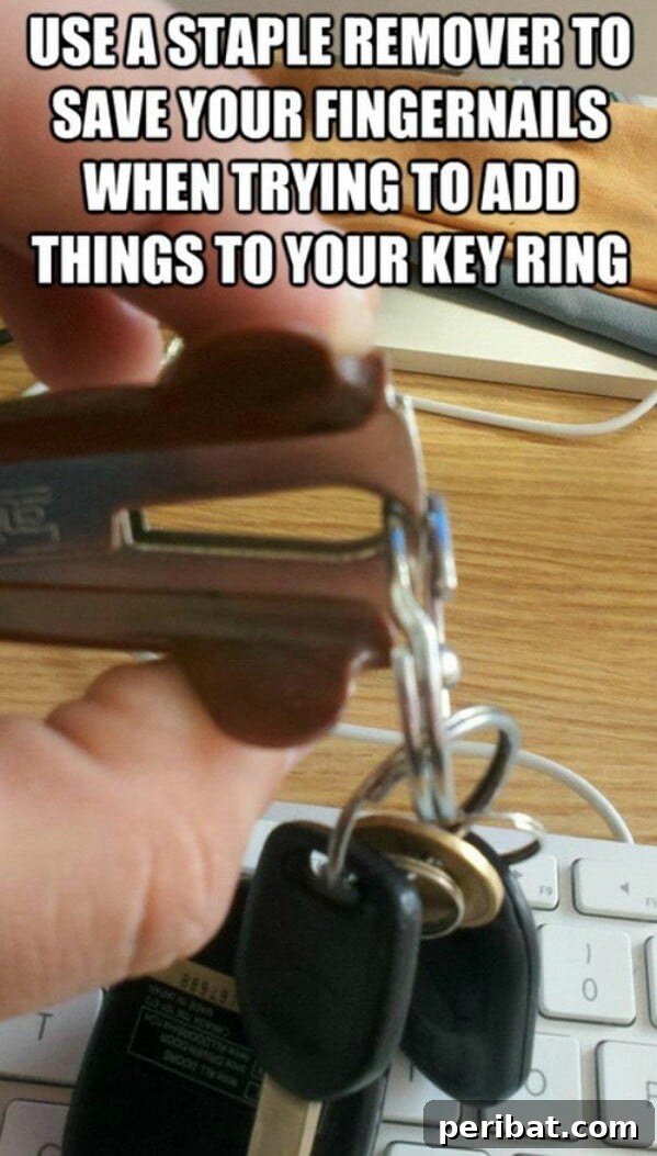 250 Smart Life Hacks to Simplify Your Life 45 Staple keys together for easy organization