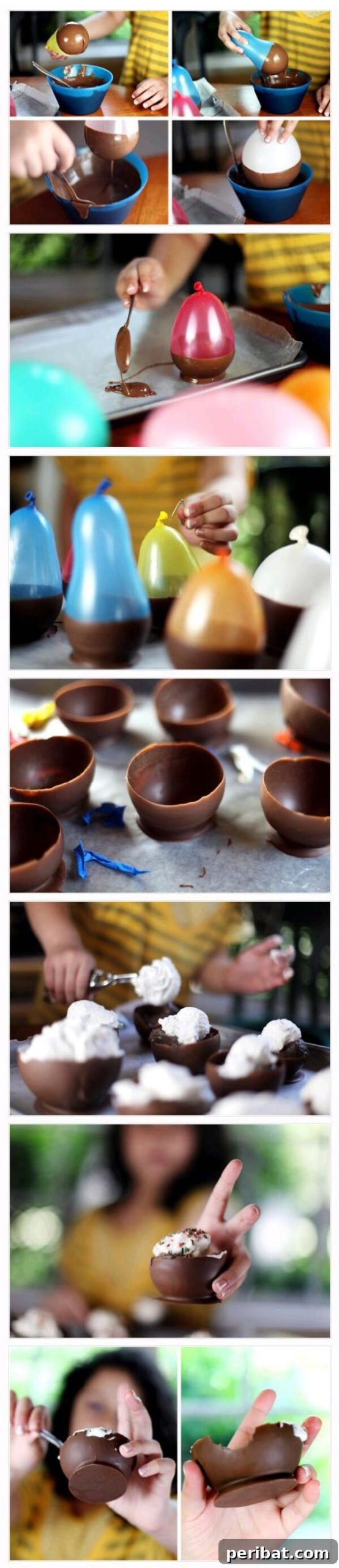 250 Smart Life Hacks to Simplify Your Life 51 DIY chocolate serving bowl from a balloon