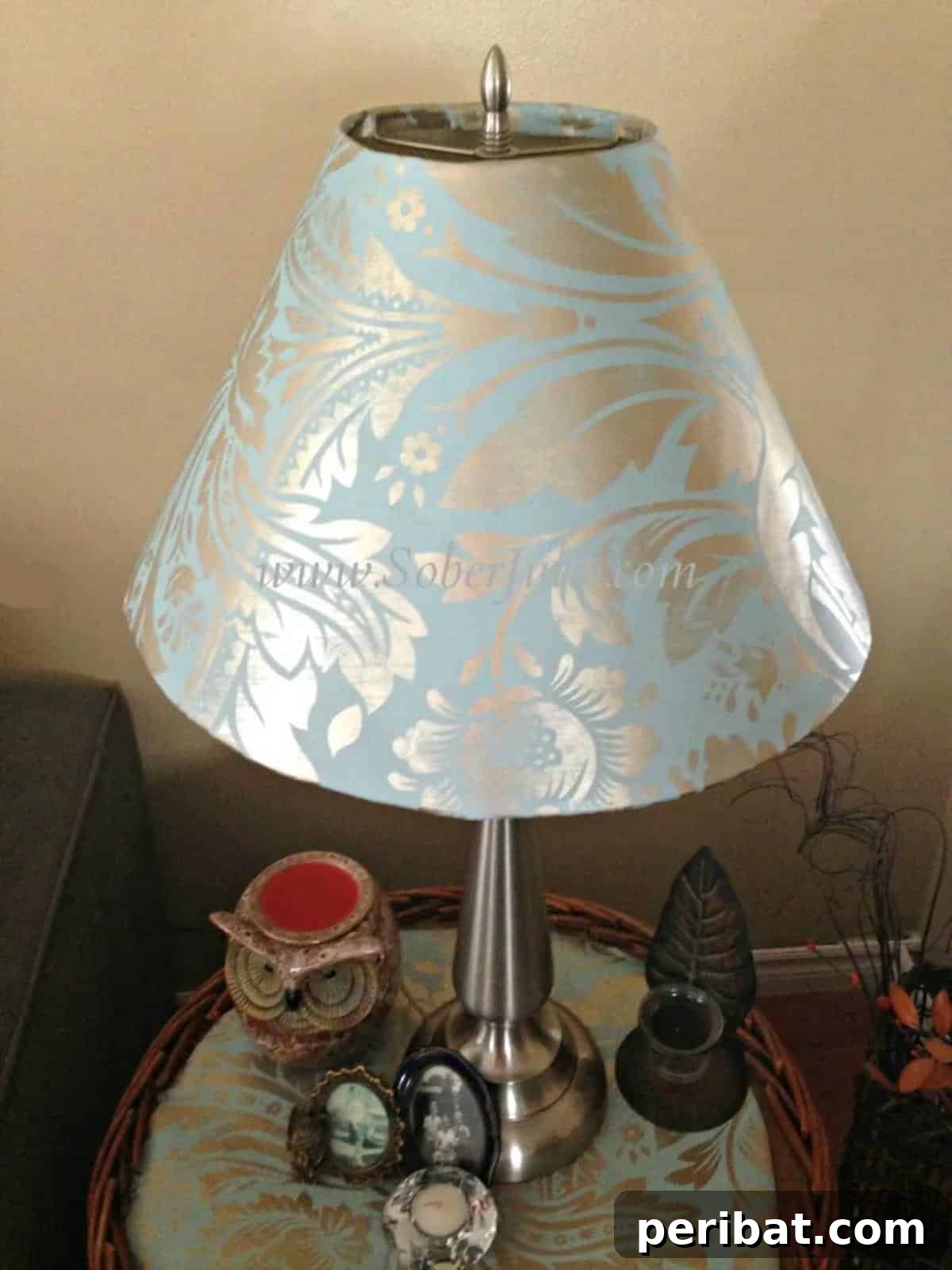 50 Creative DIY Lampshade Makeovers 14 DIY Wallpaper Lampshade