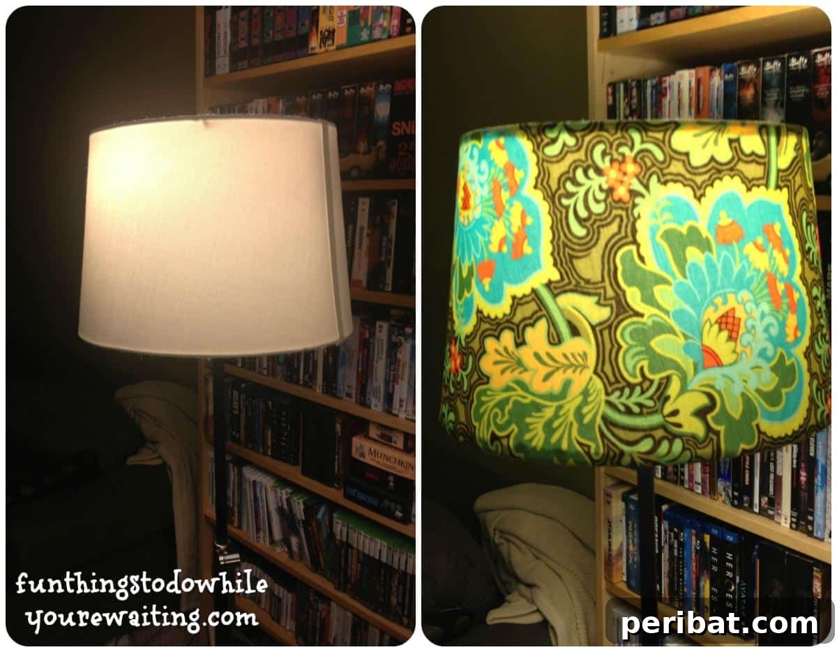 50 Creative DIY Lampshade Makeovers 19 Simple DIY Lampshade Cover before and after.