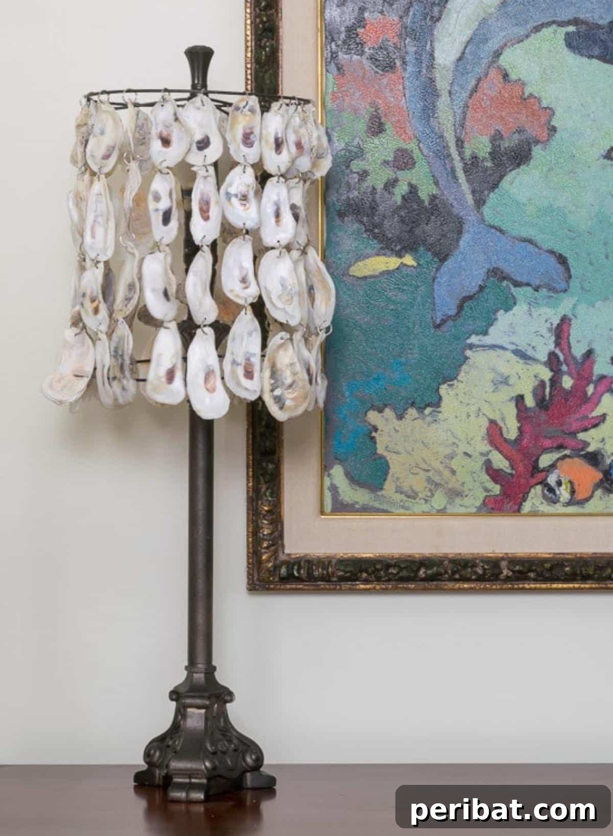 50 Creative DIY Lampshade Makeovers 43 DIY Oyster Shell Lampshade