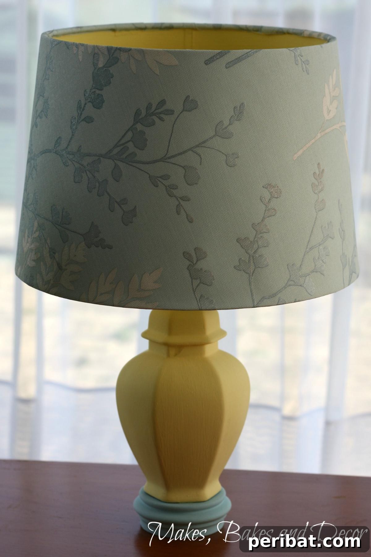 50 Creative DIY Lampshade Makeovers 46 DIY Lampshade With Wallpaper