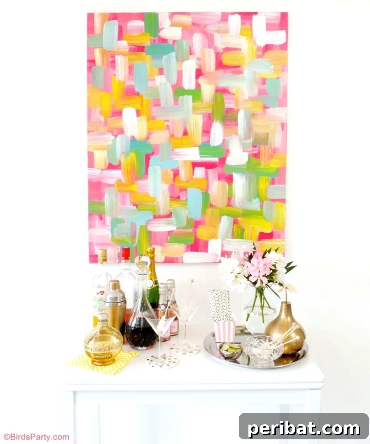 43 Easy DIY Canvas Art Projects for Stunning Home Decor 17 Easy DIY Wall Art Painted Canvas featuring a simple yet striking abstract design in complementary colors.