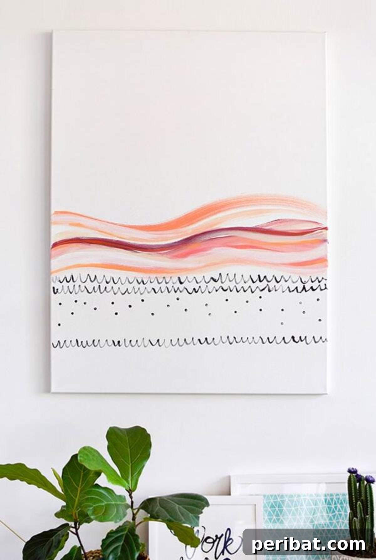 43 Easy DIY Canvas Art Projects for Stunning Home Decor 23 DIY Large Scaled Art showcasing a expansive abstract painting dominating a wall.