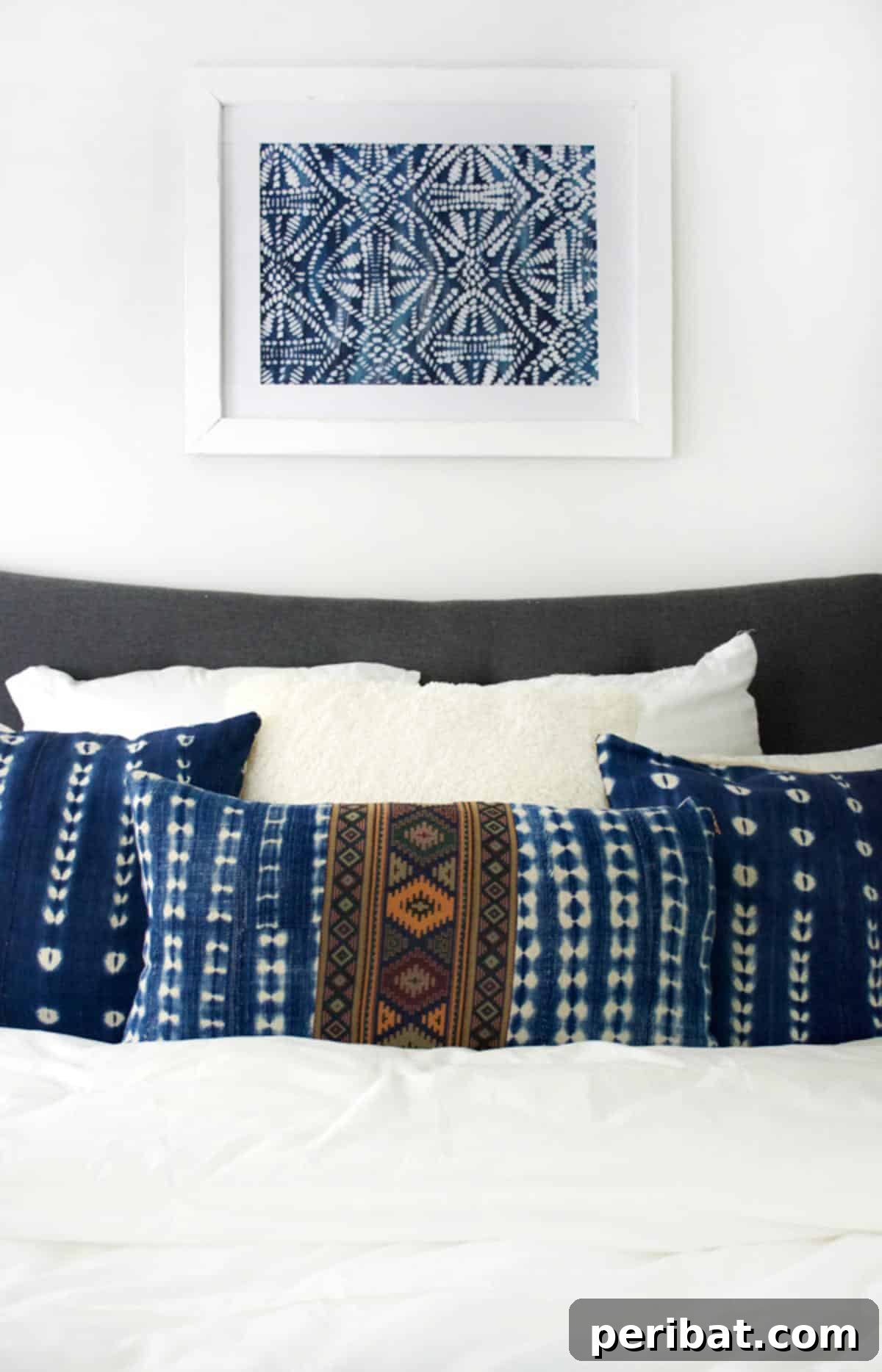 43 Easy DIY Canvas Art Projects for Stunning Home Decor 28 DIY Large Scale Stenciled Art showcasing an oversized, intricate stencil pattern on a canvas.