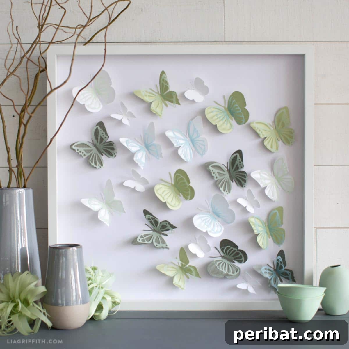 43 Easy DIY Canvas Art Projects for Stunning Home Decor 29 Papercut Butterfly Wall Art featuring a delicate arrangement of cut paper butterflies creating a three-dimensional effect.