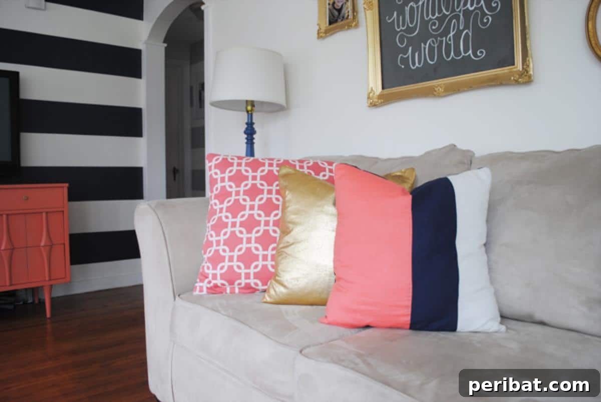 47 Inspiring DIY Throw Pillow Designs 27 A vibrant DIY color-block throw pillow, showcasing bold geometric shapes and contrasting hues.