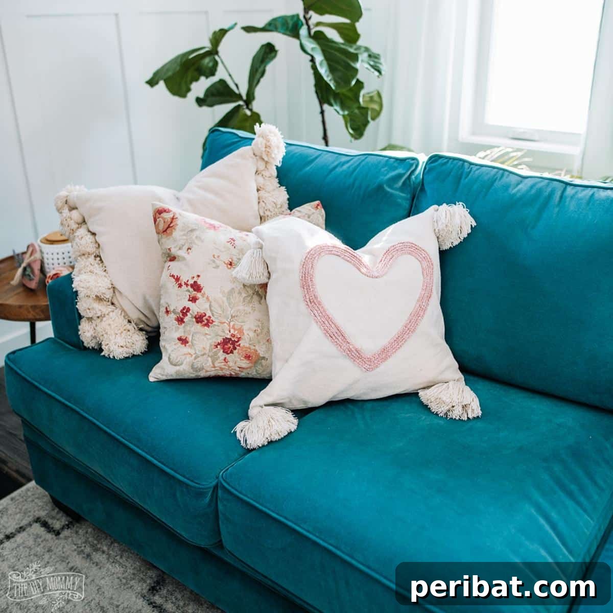 47 Inspiring DIY Throw Pillow Designs 4 A charming DIY crochet chain heart throw pillow, perfect for adding a cozy, romantic touch.