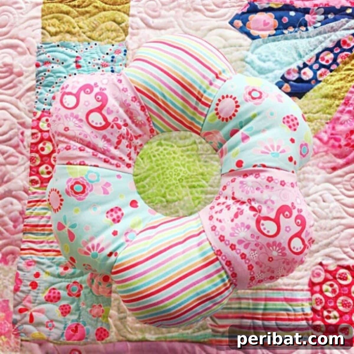47 Inspiring DIY Throw Pillow Designs 44 A beautifully crafted floral dream pillow, showcasing an intricate flower-shaped design.