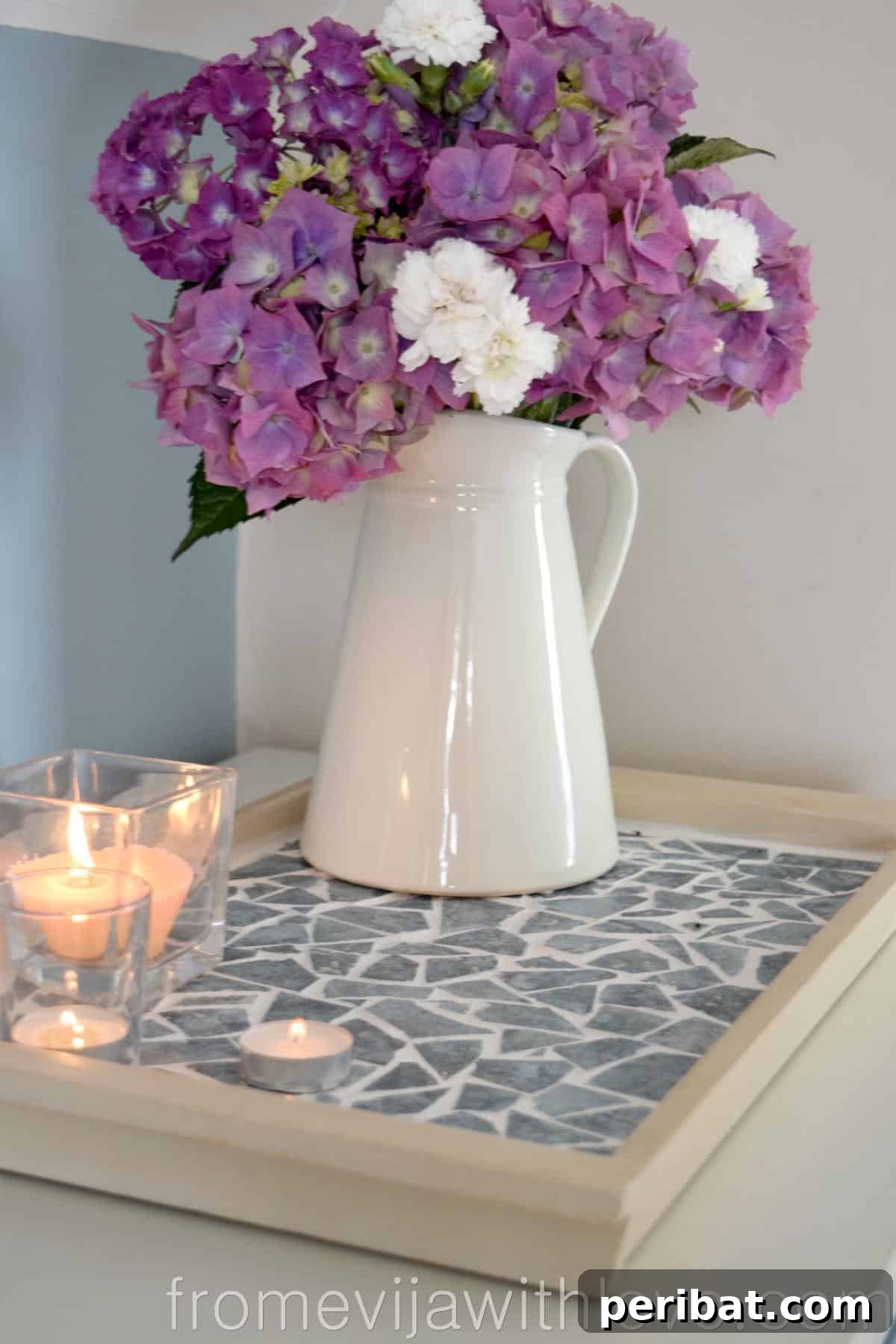Mosaic DIY Tray Made From Leftover Tiles