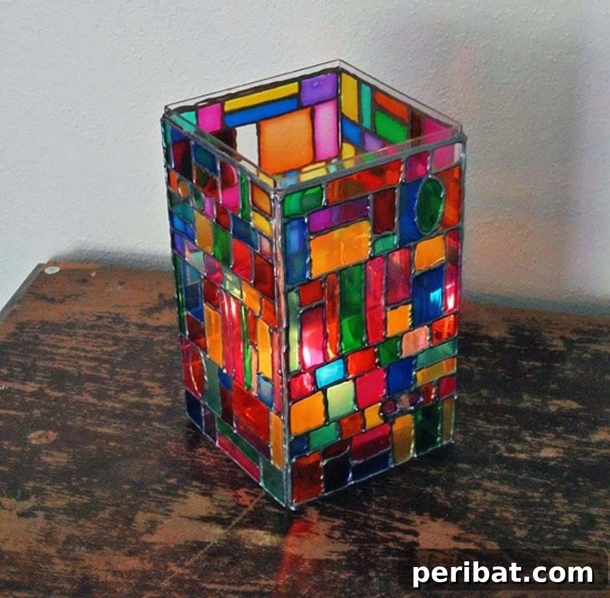 Faux Stained Glass Mosaic Luminary