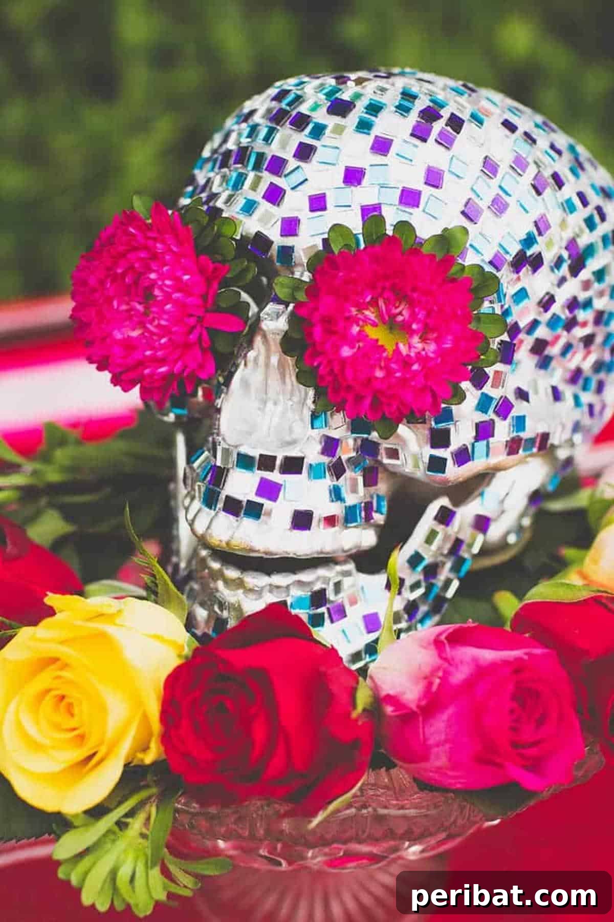 Unique DIY Mosaic Skull Centrepiece