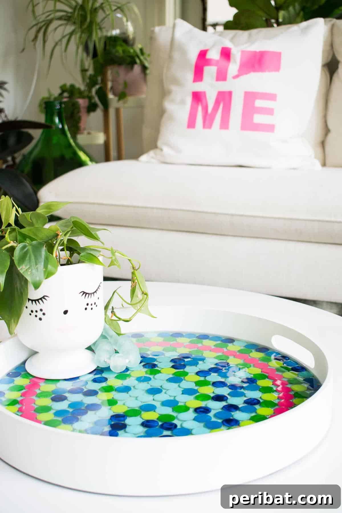 Painted Penny Tile Mosaic Tray