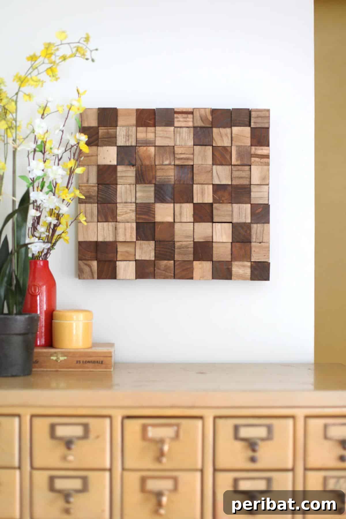 DIY Wooden Mosaic Wall Art