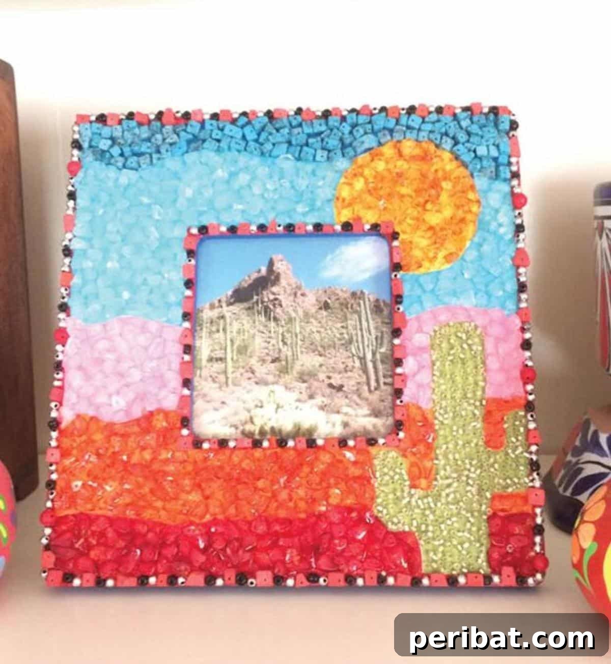 DIY Mosaic Picture Frame Craft 