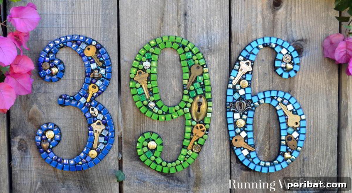 DIY Mosaic House Numbers With No Grout