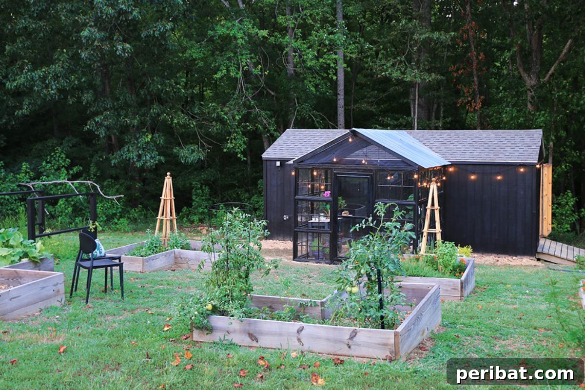 35 DIY Garden Retreats and Shed Projects 14 DIY Greenhouse + Raised Bed Garden