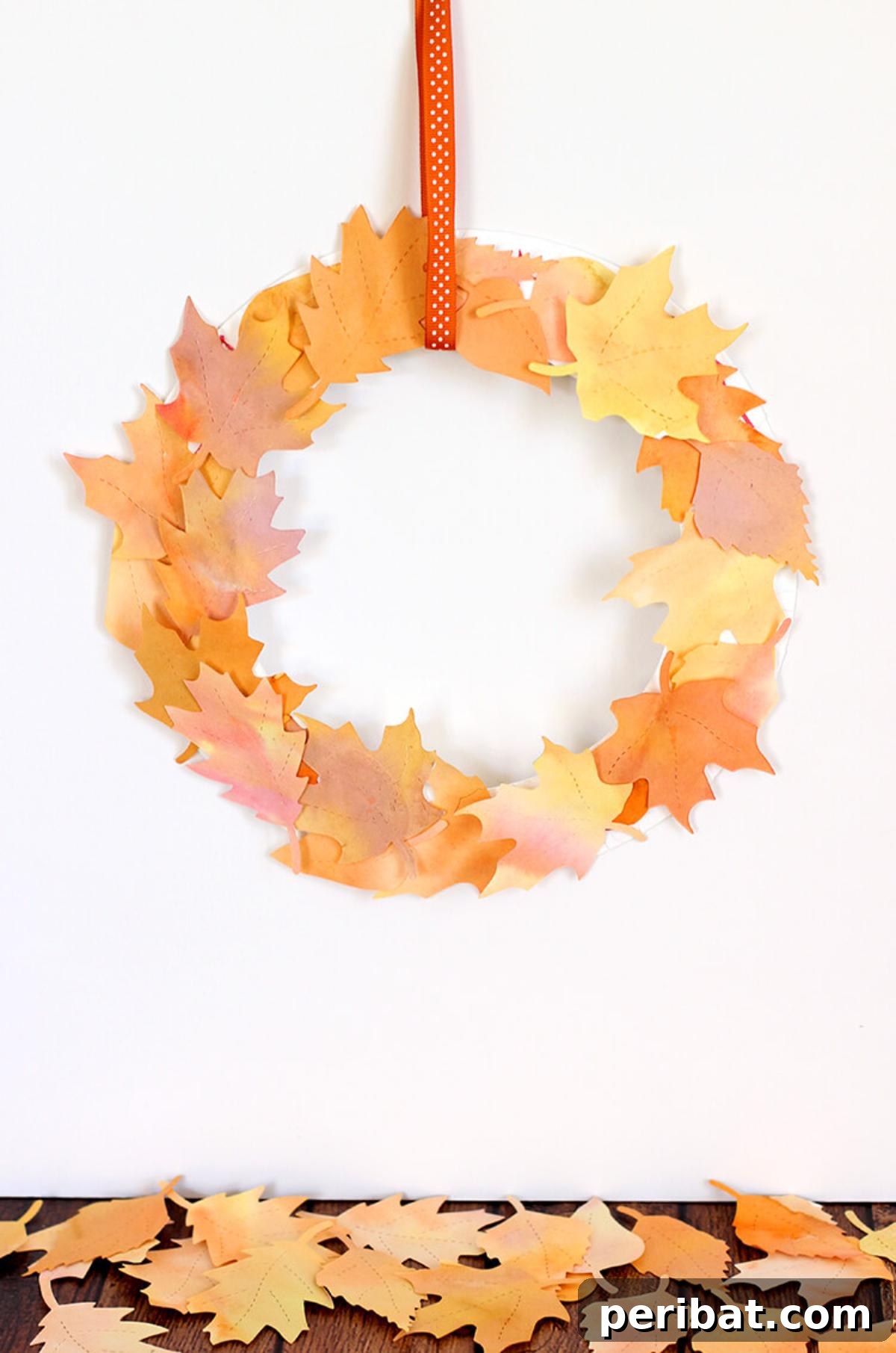 Nature's Masterpiece: 44 Creative DIY Leaf Art Projects 23 Watercolor Fall Leaf Wreath