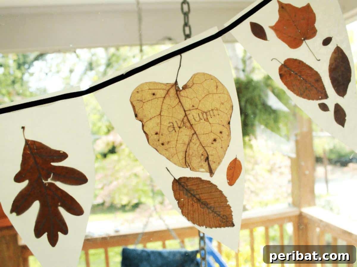 Nature's Masterpiece: 44 Creative DIY Leaf Art Projects 27 Autumn Leaf Bunting for Kids