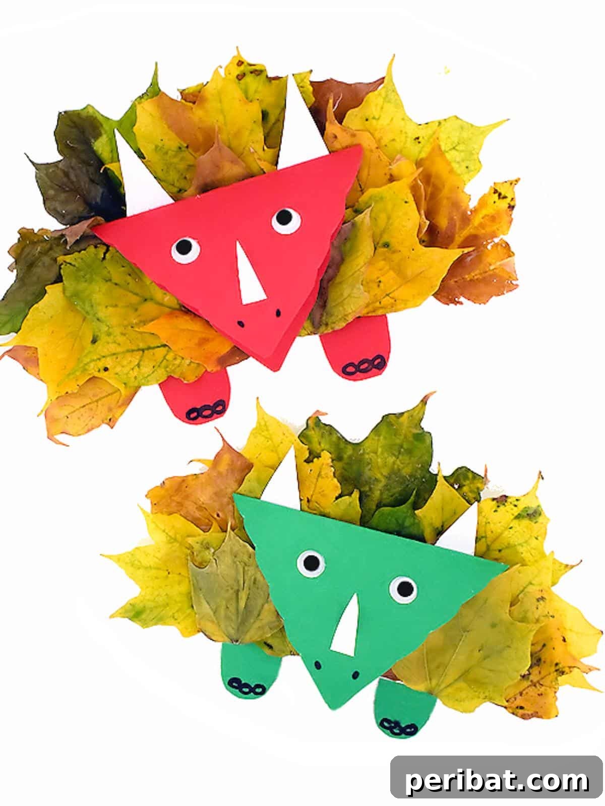 Nature's Masterpiece: 44 Creative DIY Leaf Art Projects 36 Fall Leaf Triceratops Craft
