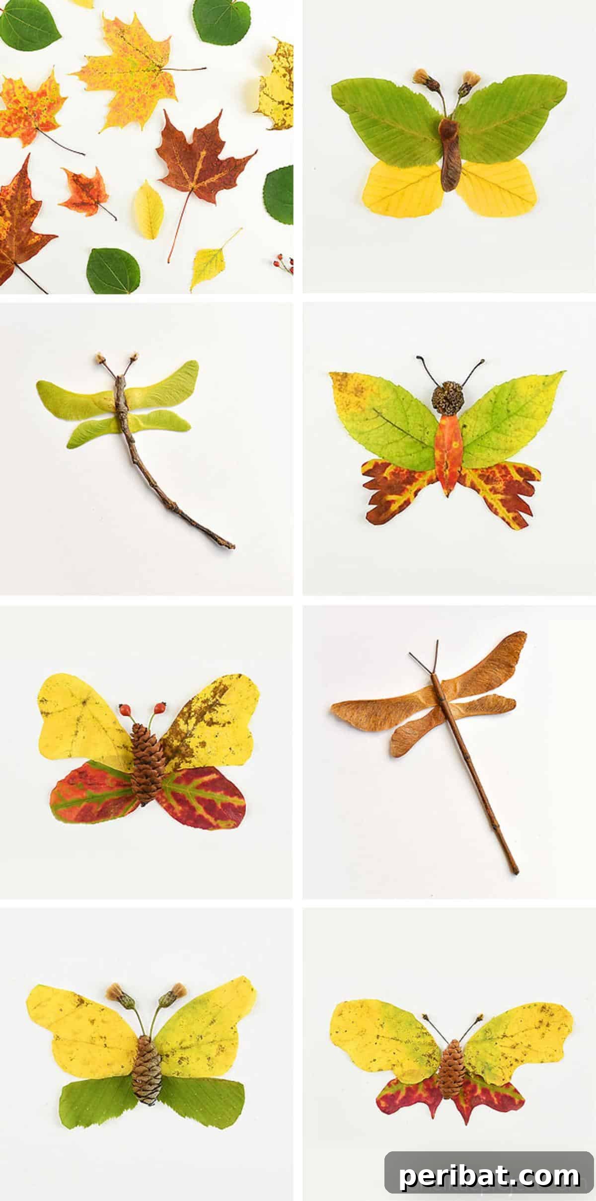 Nature's Masterpiece: 44 Creative DIY Leaf Art Projects 38 Autumn Leaf Butterflies and Dragonflies