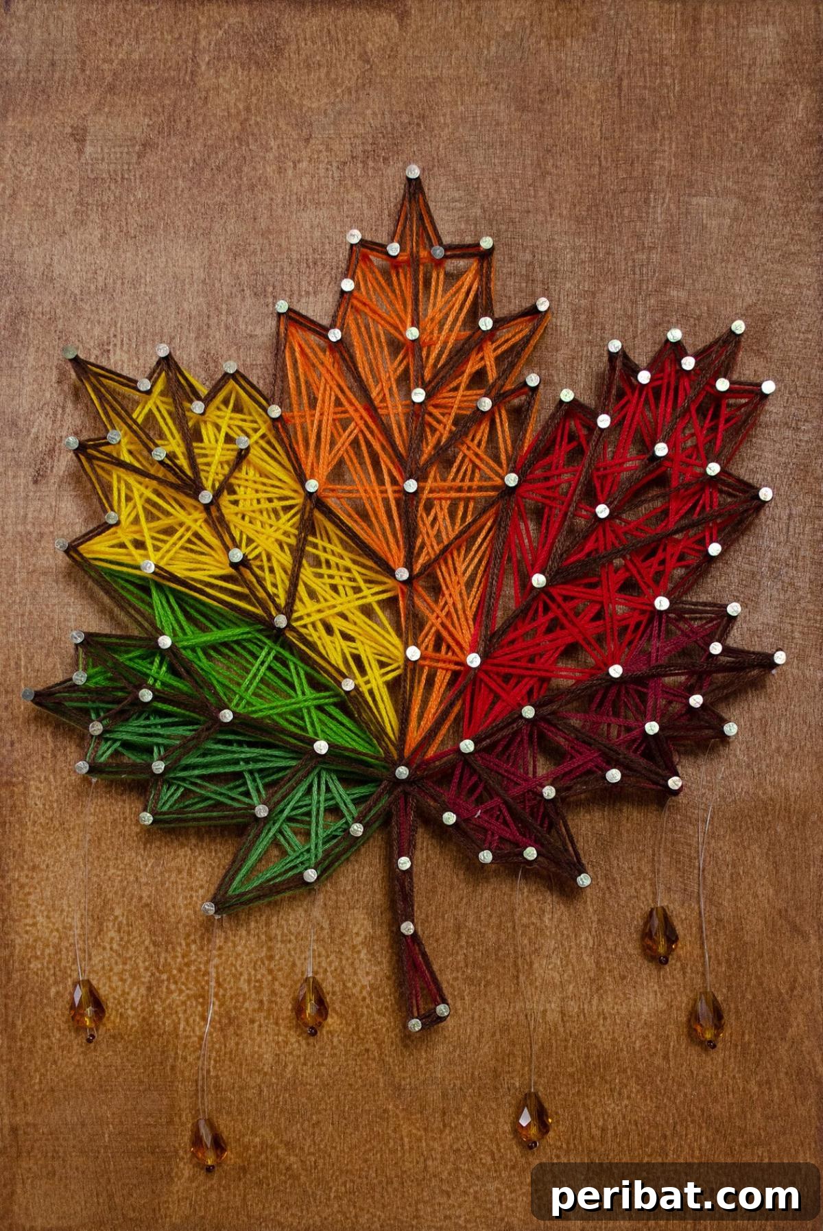Nature's Masterpiece: 44 Creative DIY Leaf Art Projects 41 String Leaf Art