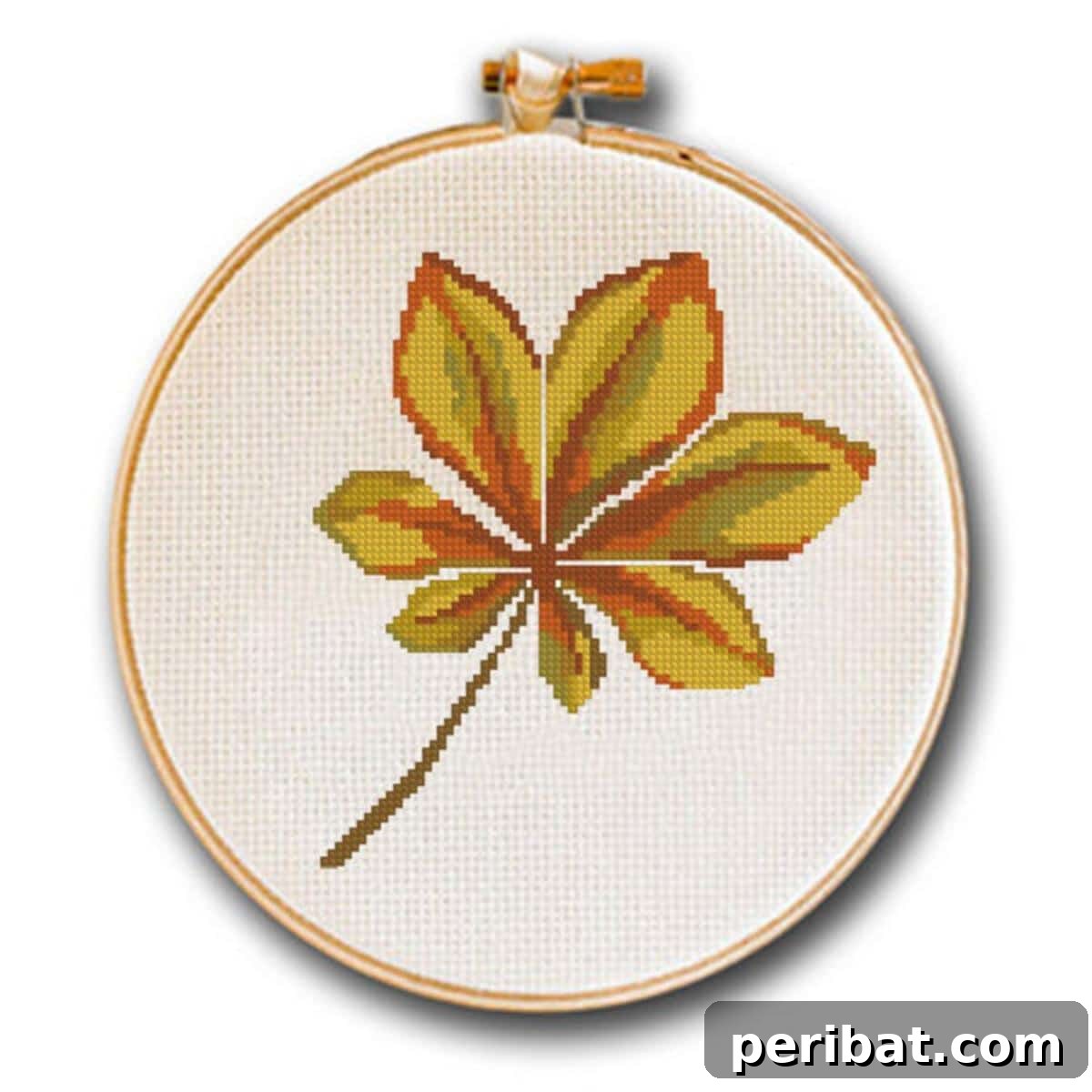 Nature's Masterpiece: 44 Creative DIY Leaf Art Projects 42 Cross Stitch Pattern Chestnut Leaf of Fall