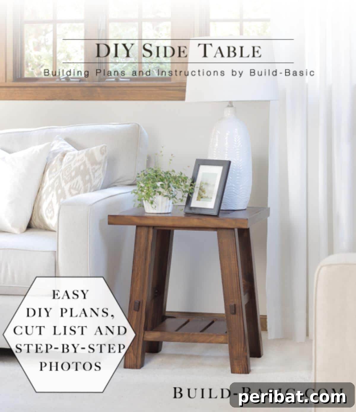 37 Simple and Stylish DIY End Tables 14 Simple and elegant DIY side table with clean lines, crafted from wood, perfect for minimalist home decor.