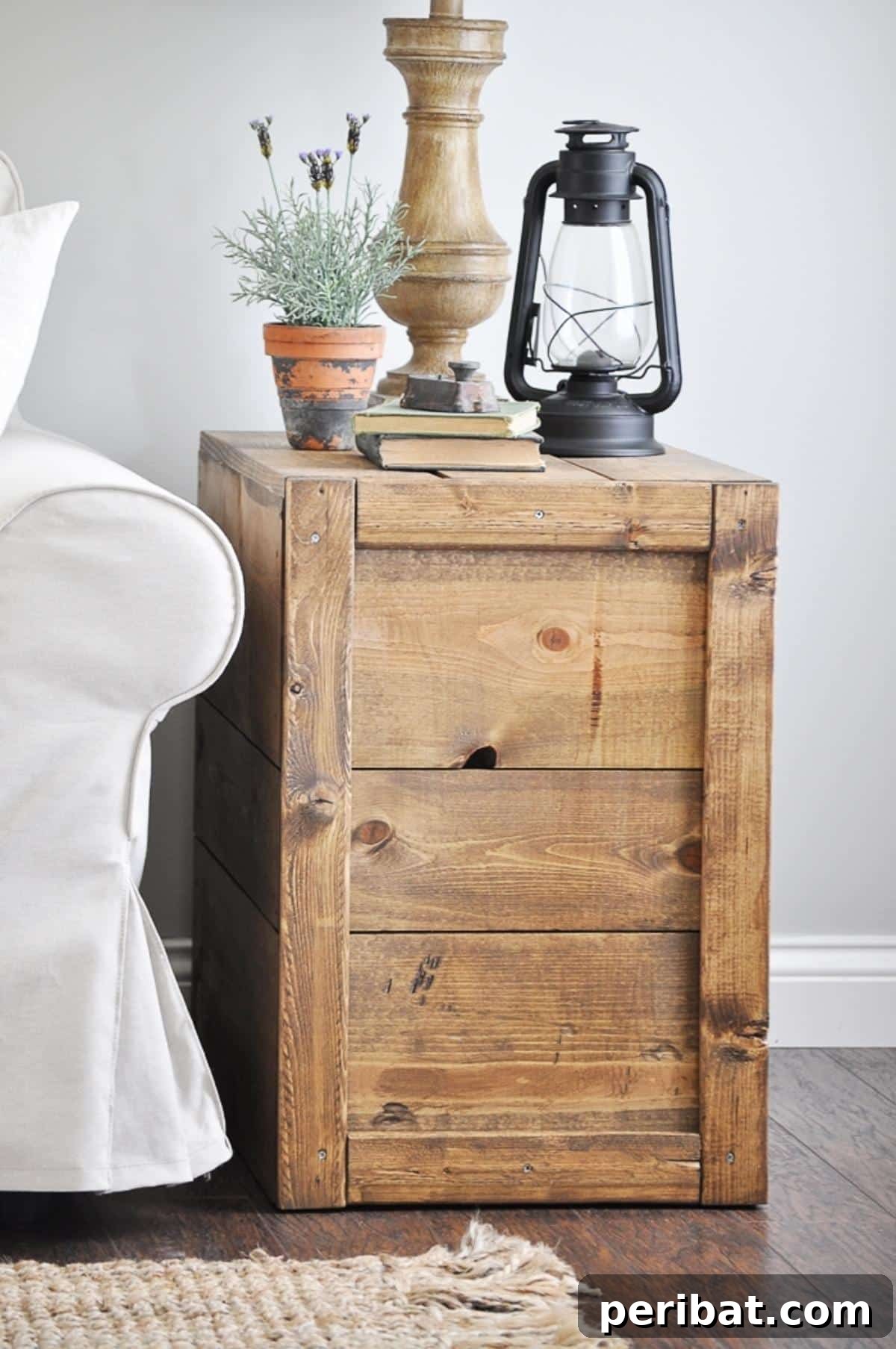 37 Simple and Stylish DIY End Tables 17 Charming DIY crate side tables, made from repurposed wooden crates, offering rustic appeal and convenient storage.