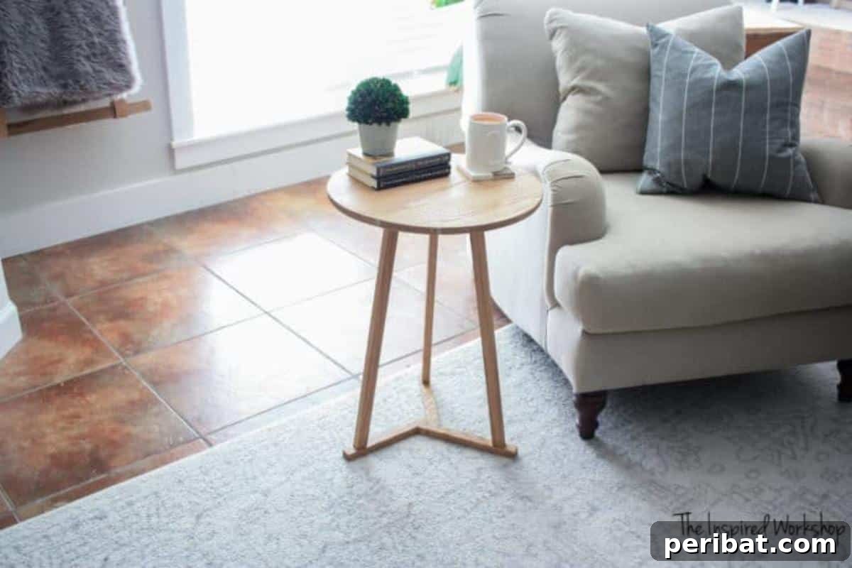 37 Simple and Stylish DIY End Tables 26 Compact and stylish DIY small side table, perfect for limited spaces and minimalist design preferences.