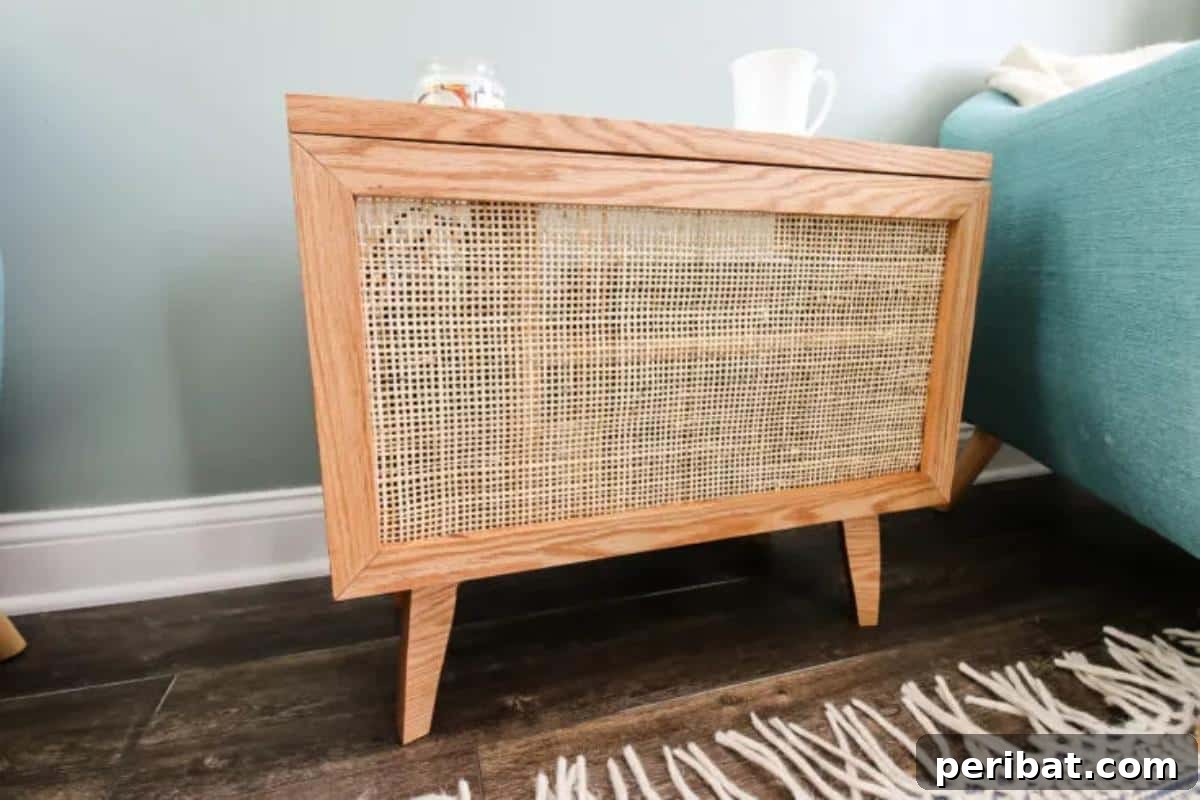 37 Simple and Stylish DIY End Tables 30 Creative DIY side table with a decorative tile top, offering durability and a personalized aesthetic, with free building plans.