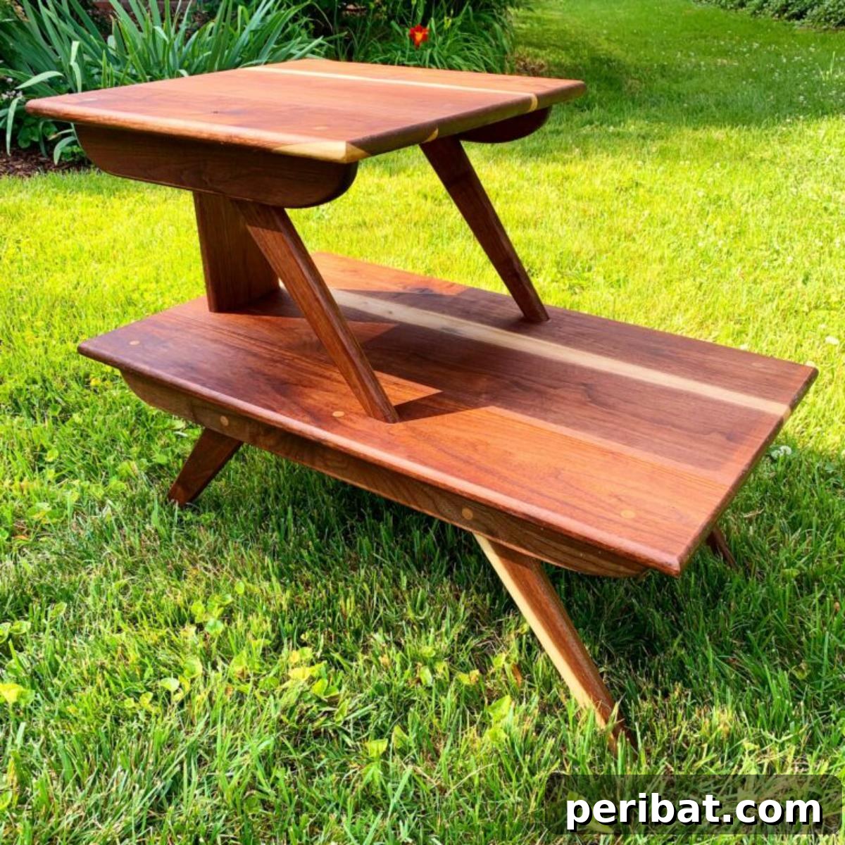37 Simple and Stylish DIY End Tables 32 Exquisite Mid-Century Modern walnut end table, showcasing rich wood grain and iconic tapered legs, radiating timeless elegance.