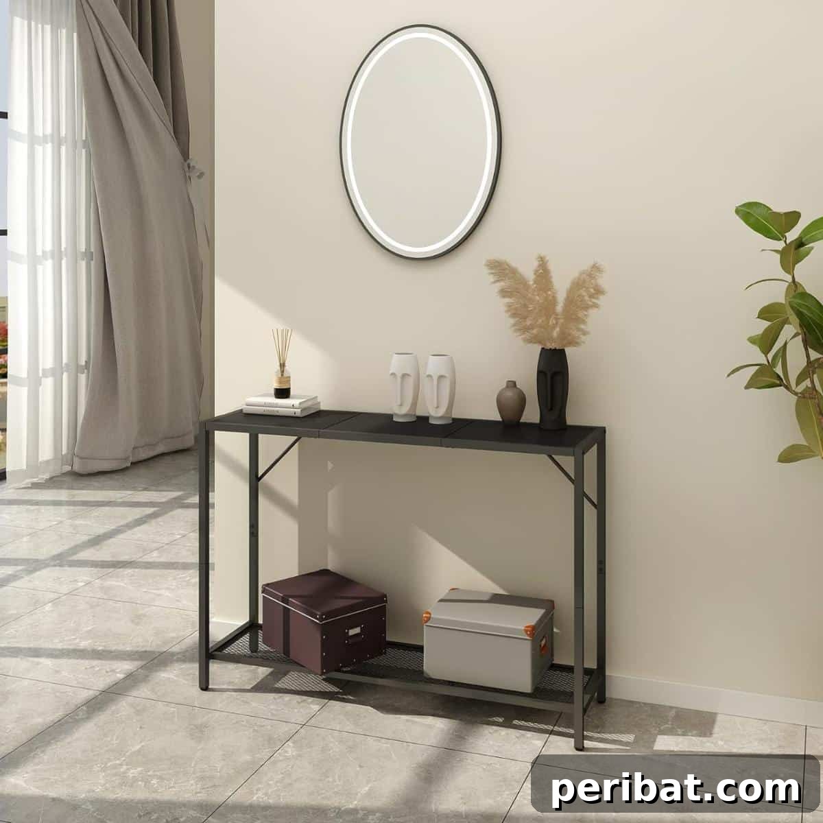 37 Simple and Stylish DIY End Tables 37 Welcoming DIY entryway table with a sleek, minimalist design, offering a stylish first impression and practical storage.