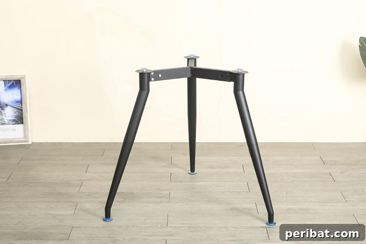 37 Simple and Stylish DIY End Tables 38 Innovative DIY industrial metal table legs equipped with suction cups, providing a sturdy and non-damaging base for tabletops.