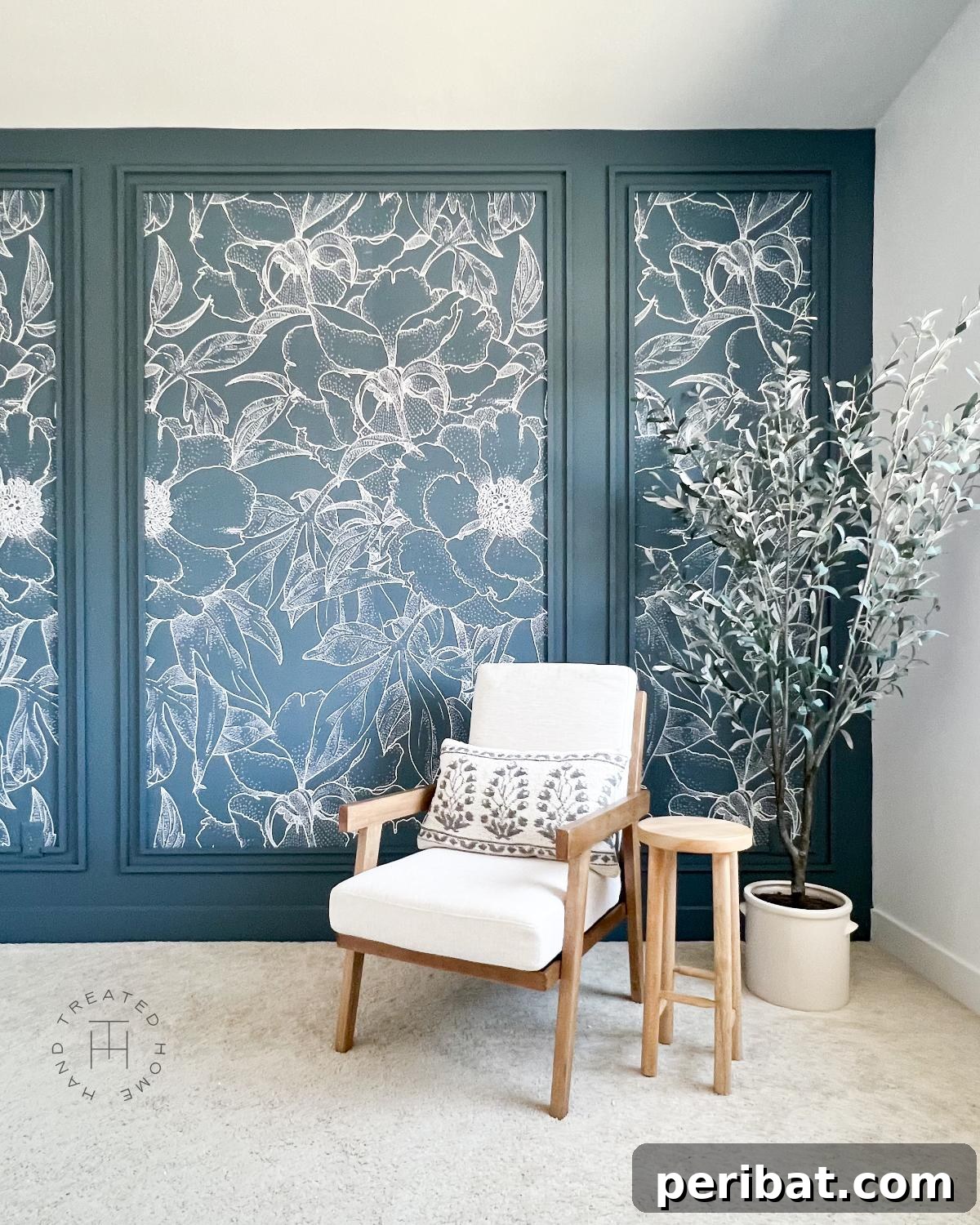 DIY Box Trim Moulding With Inset Wallpaper
