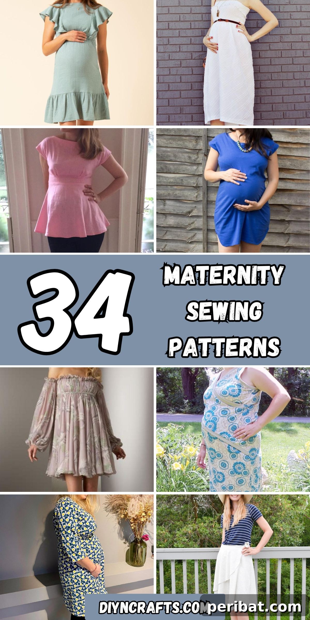 34 Stylish Maternity Sewing Patterns 2 34 Maternity Sewing Patterns collage.