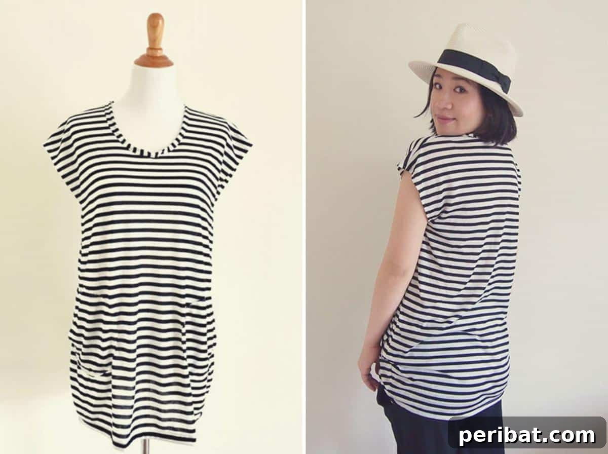 34 Stylish Maternity Sewing Patterns 32 DIY Striped Tunic Top for Pregnancy and Beyond