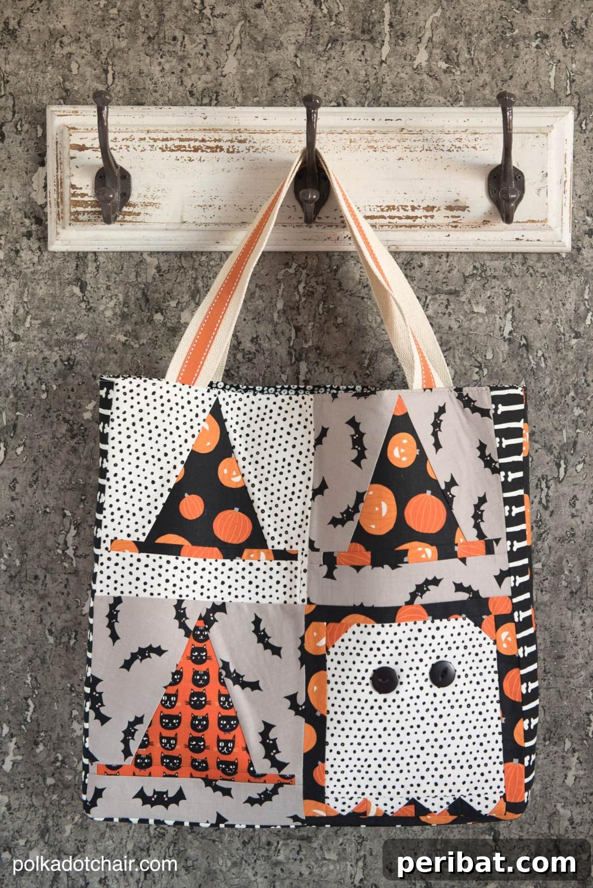 A stunning Quilt Block Tote Bag, showcasing intricate quilt patterns and perfect for those who love both quilting and sewing.