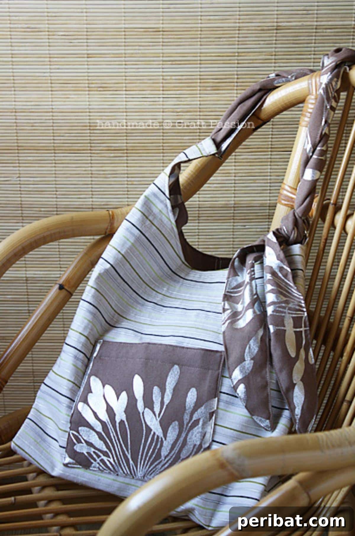 A highly versatile Reversible Tote, offering two distinct looks from one sewing pattern, complete with an adjustable strap.