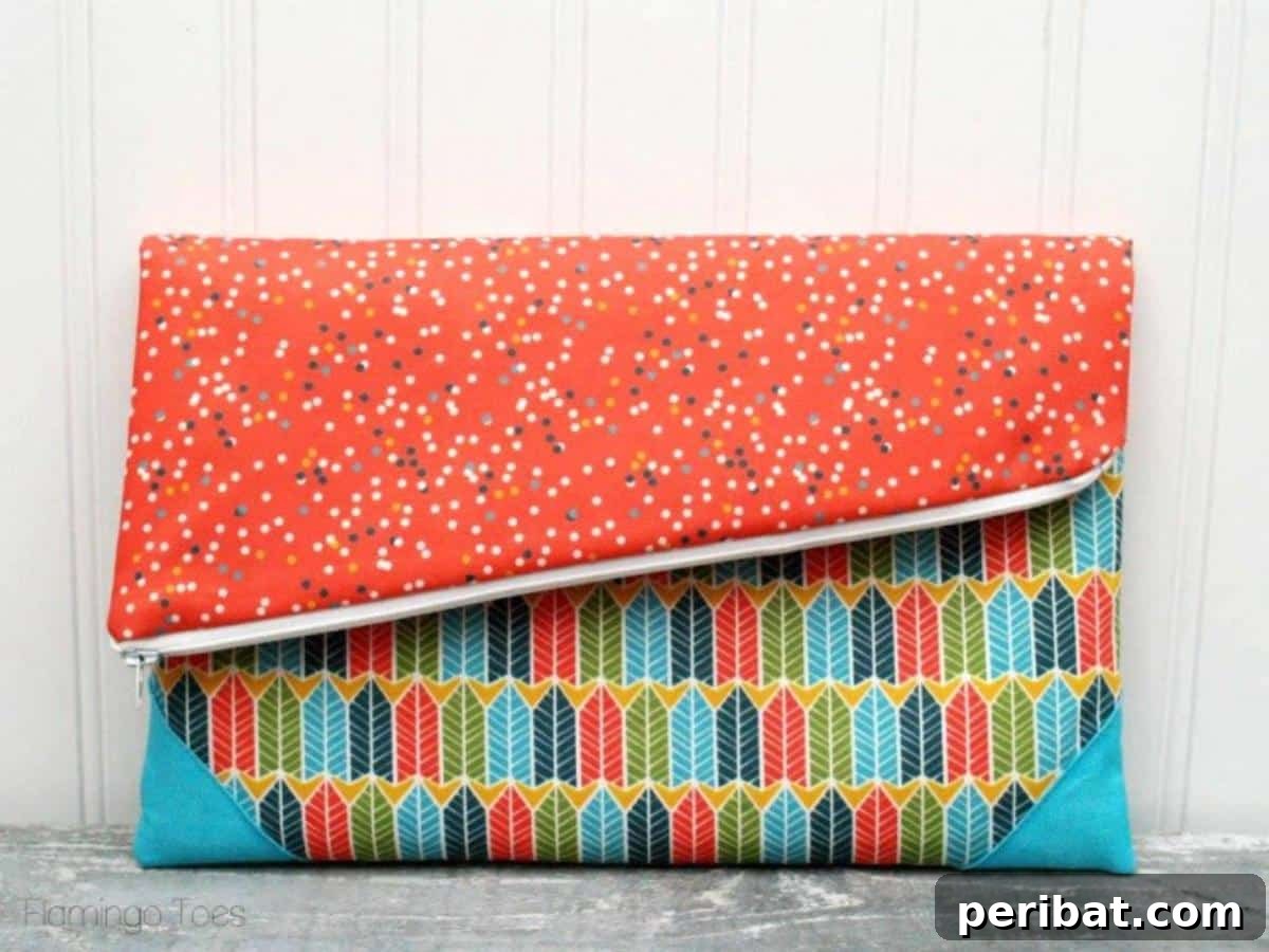 A chic and easy-to-make Simple DIY Fold-Over Clutch, perfect for evening outings or quick errands.