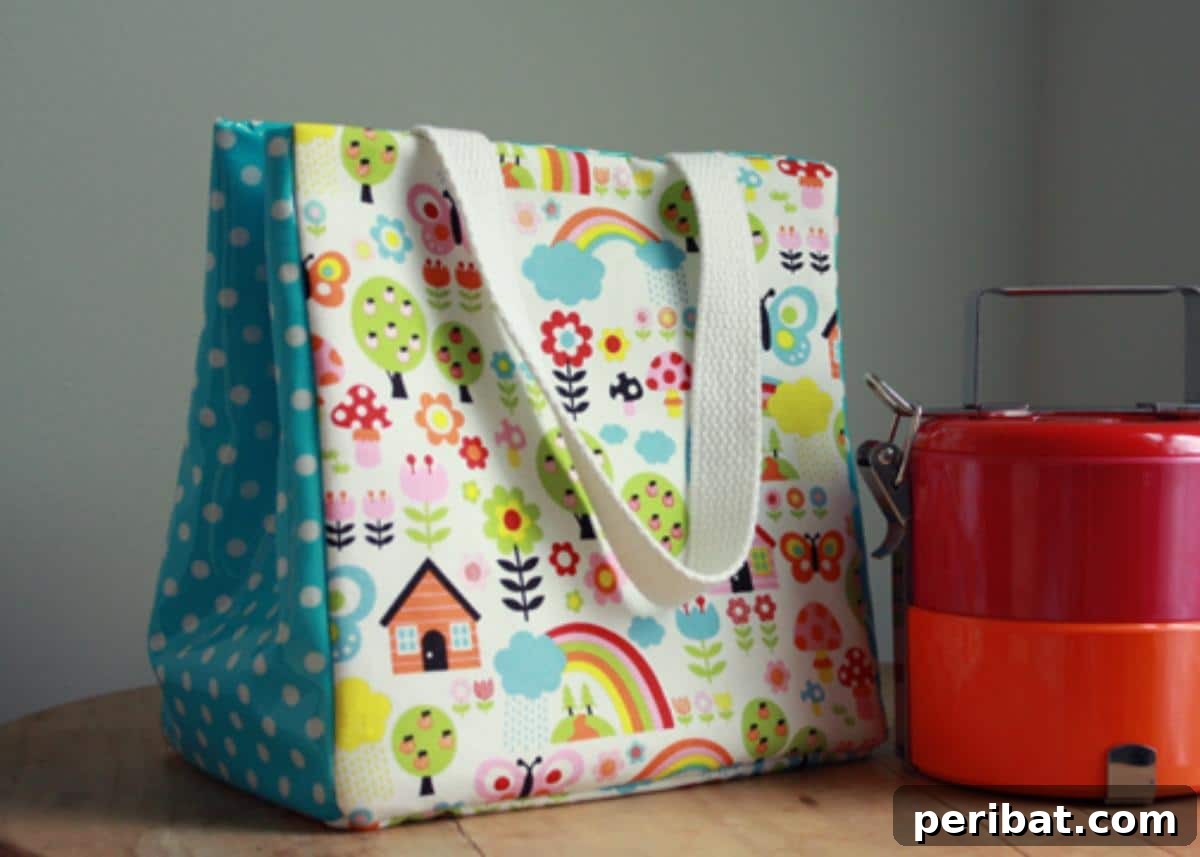 A practical and stylish Simple Lunch Bag, designed to carry lunch containers with ease and add a touch of charm to mealtime.
