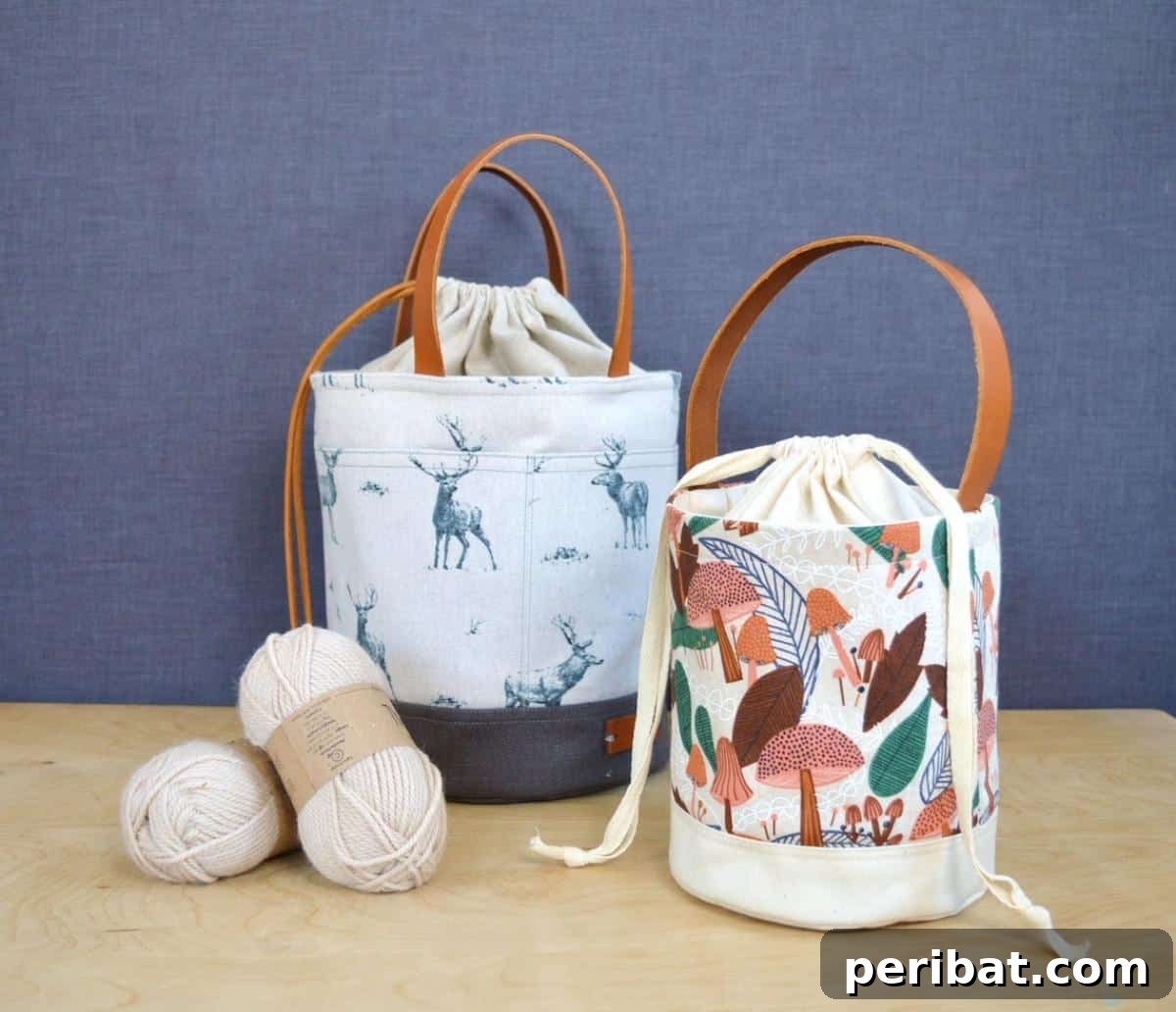 A fashionable and spacious Bucket Bag with a drawstring closure, perfect for organizing belongings securely and stylishly.