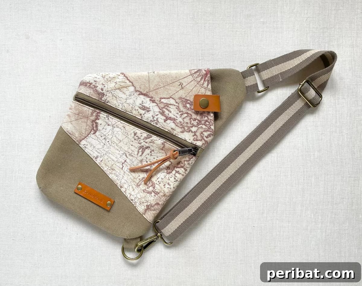 A versatile Traveler Pouch, requiring minimal fabric and creativity to create an organized accessory for jet-setters.