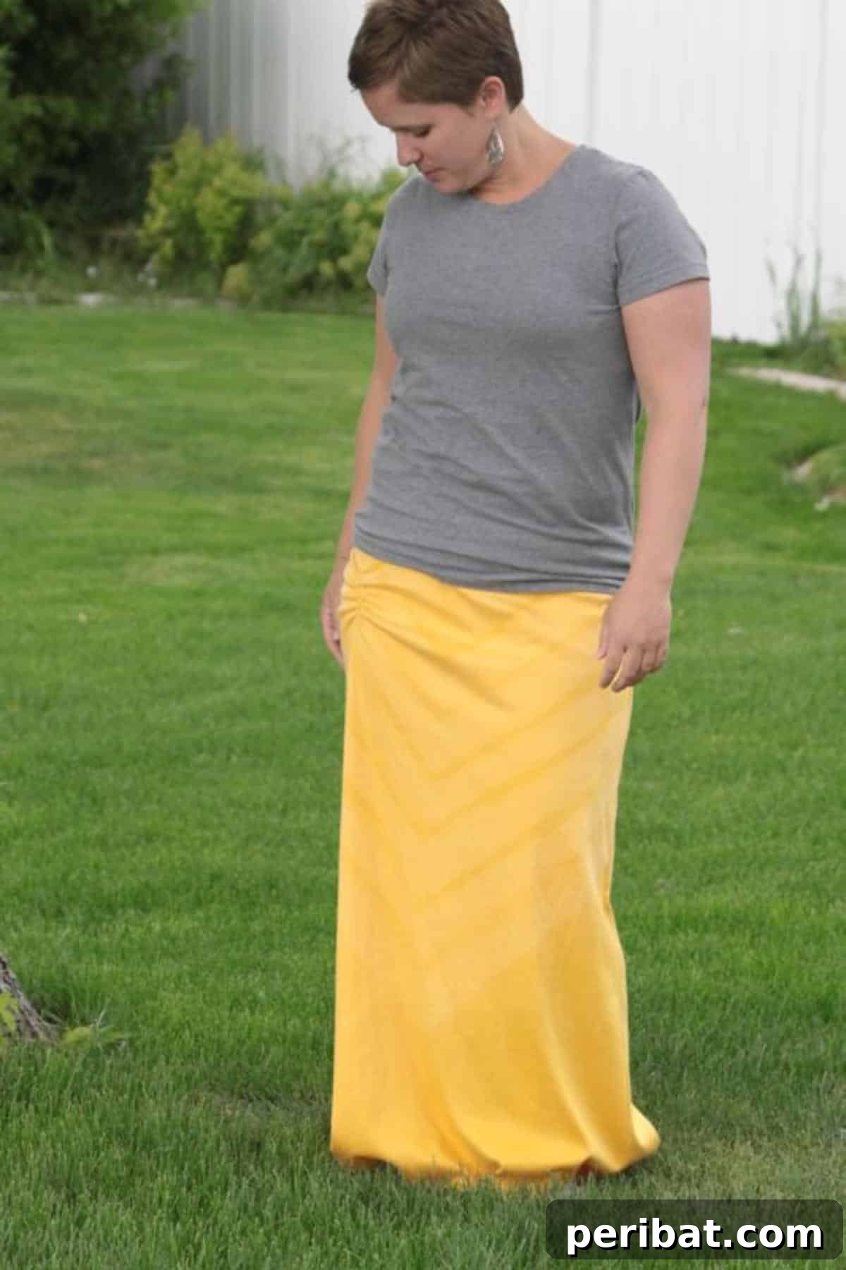 40 Chic Skirt Patterns for Every Style 24 Side Ruched Maxi Skirt Chevron Print Pattern