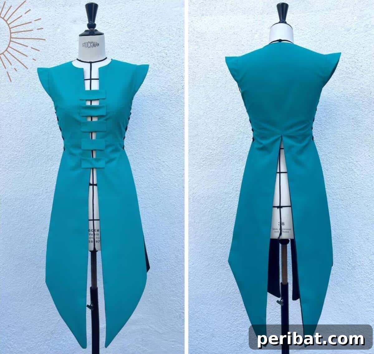 Tabard front and back sewing pattern