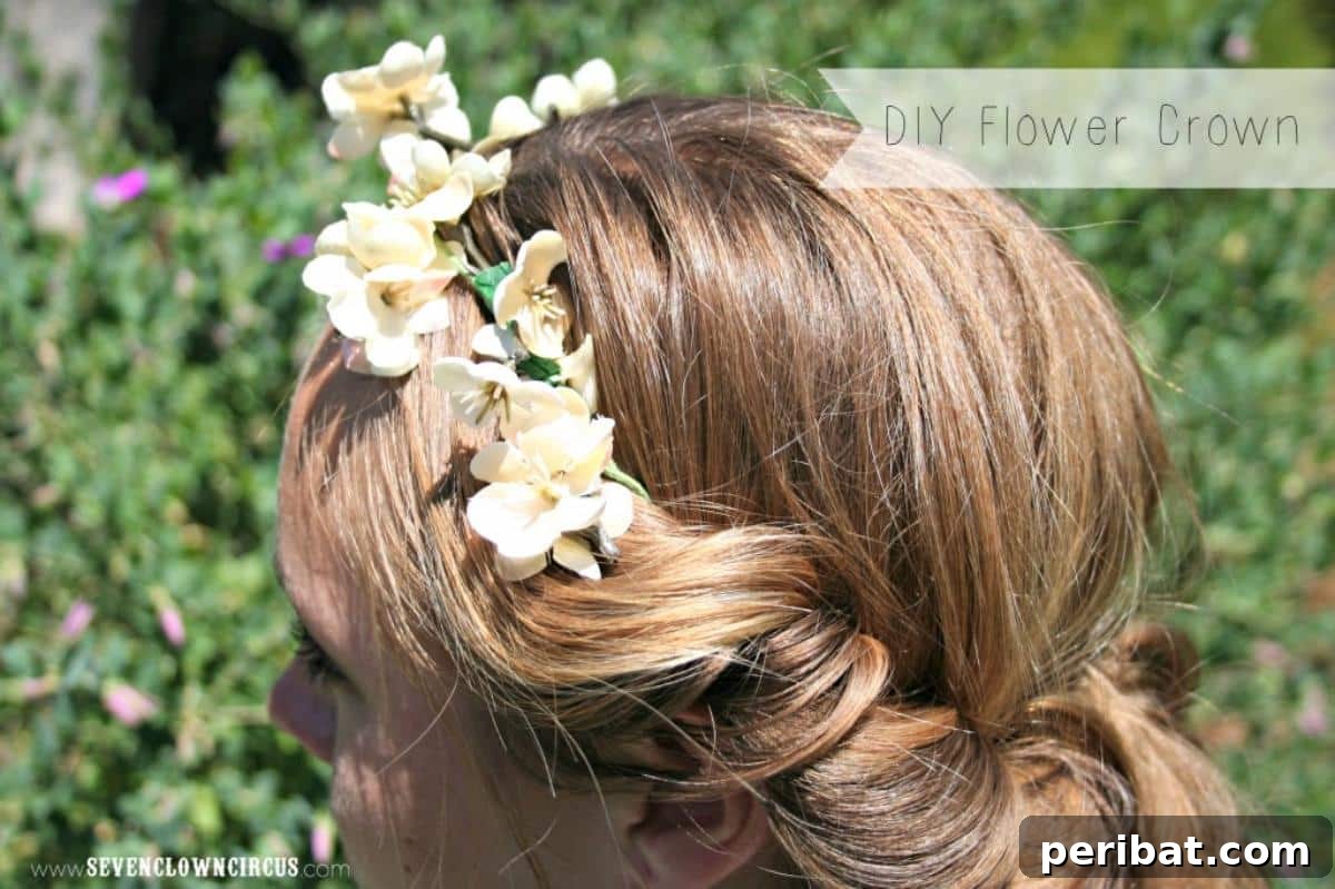 Craft Your Dream Wedding: 20 DIY Accessory Ideas 6 A vibrant DIY flower crown made with a variety of colorful silk flowers and lush greenery, perfect for a bohemian or outdoor wedding.